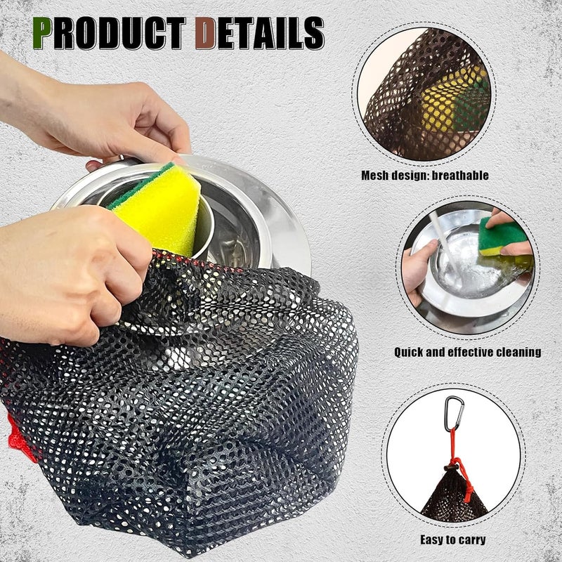 yasuwekik Scout Camping Mess Kit for Person 18/8 Stainless Steel Utensils Camping Dinnerware Kit Boy Scout Dishes Set Girl Scout Mess Kit with Mesh Bag Camping Cutlery Set for Travel Trip School Camp - Image 5